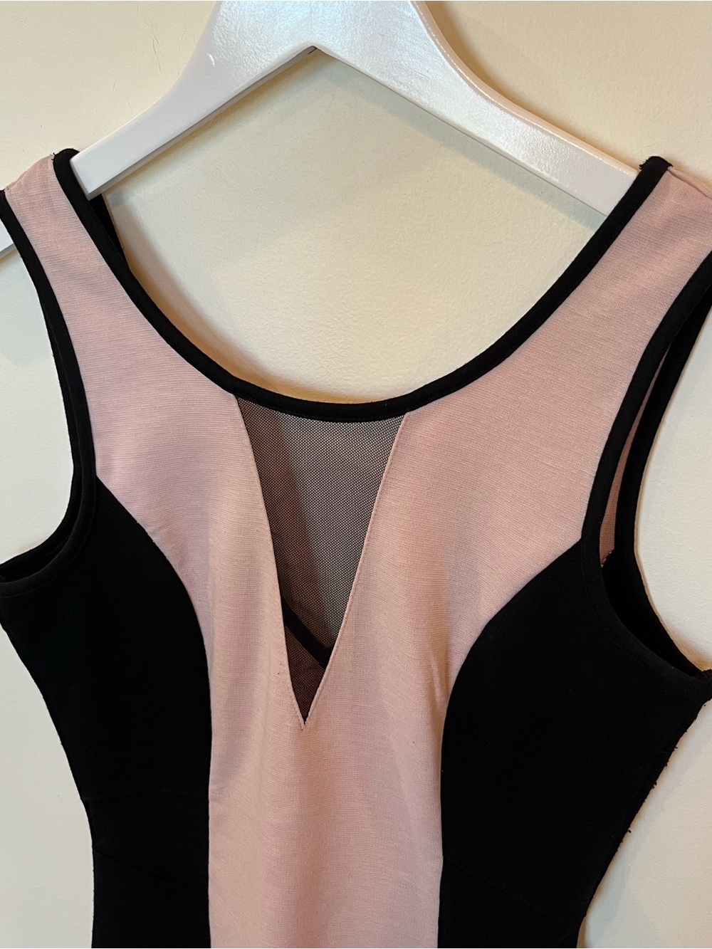 Vintage Wet Seal Colorblock Tank Top Size Small Double V Neck Y2K Mesh - Picture 2 of 5